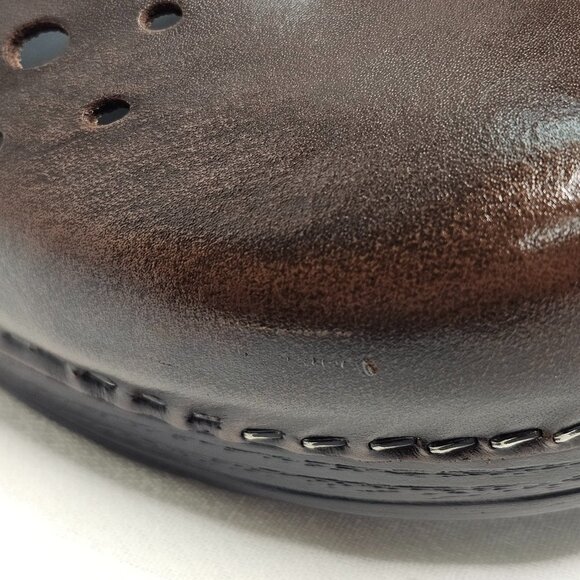 Dansko Merrie Brown Leather Laser Cut Comfort Clogs Mules Women's Size 41 - Picture 2 of 12